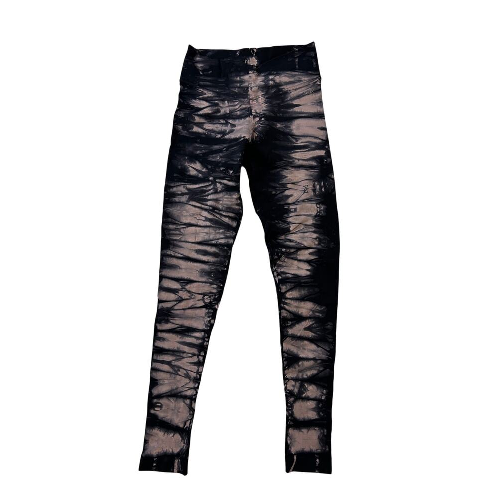 NUX Black and White Tie Dye Yoga Workout Leggings Size Small